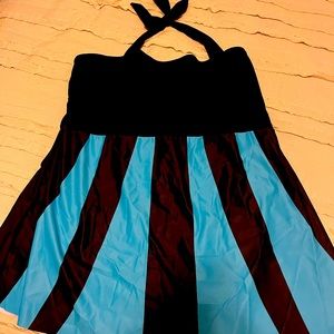 Babydoll tankini with boyshort bottoms.